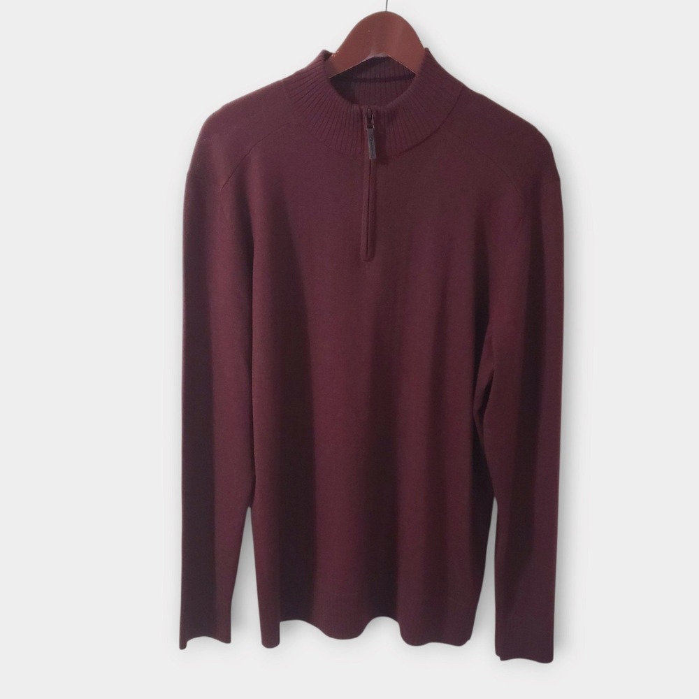 Smartwool Mens Sparwood Half Zip Sweater Burgundy Large SW016427 F22